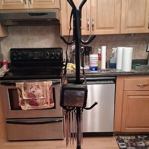 Circus by Sam Edelman Black and Silver Fringe Crossbody Bag with Chain Strap